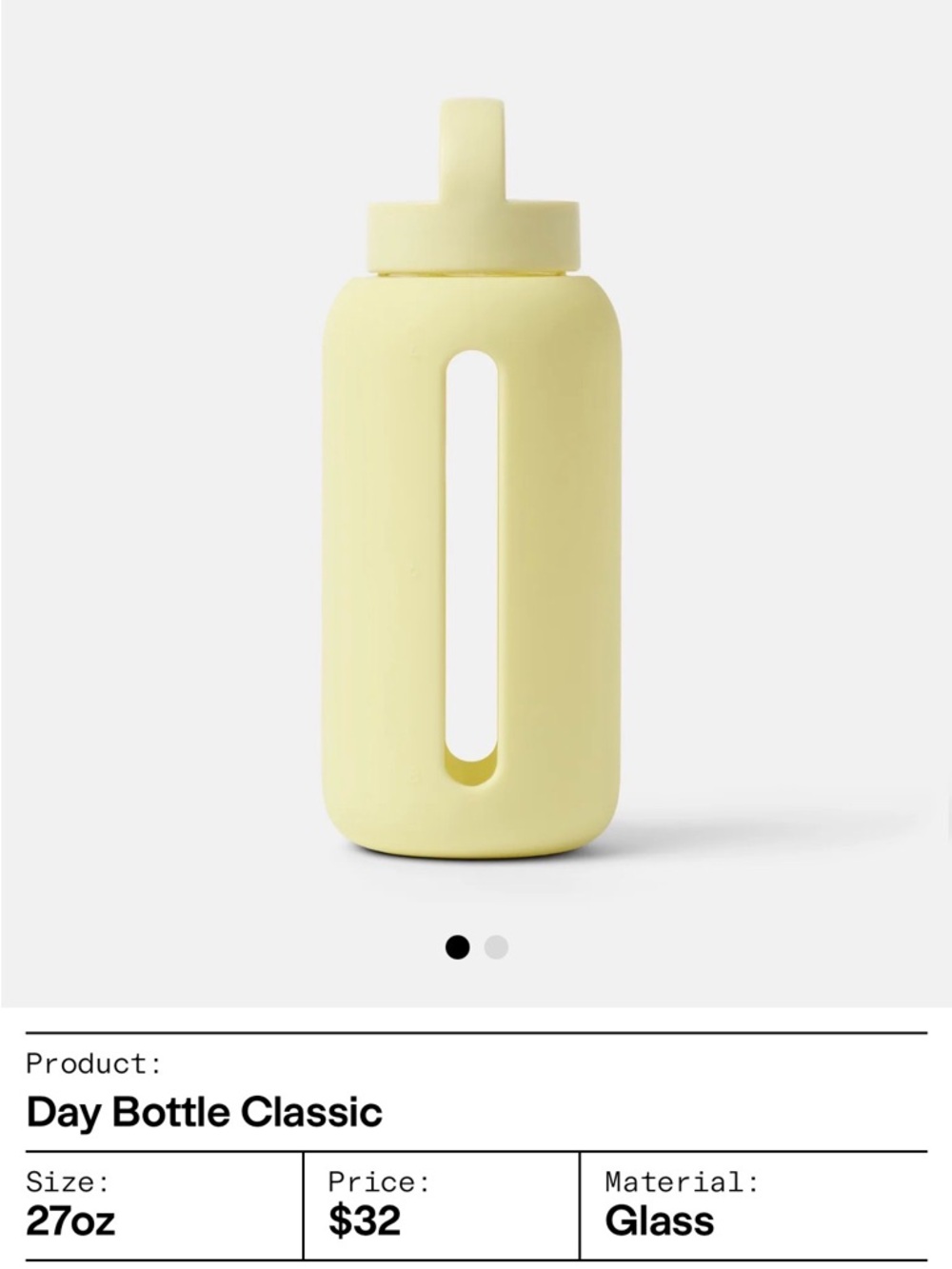 NEW yellow 27oz Bink waterbottle